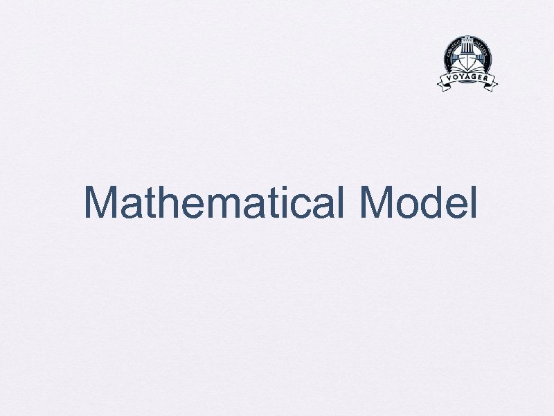 Mathematical Model 