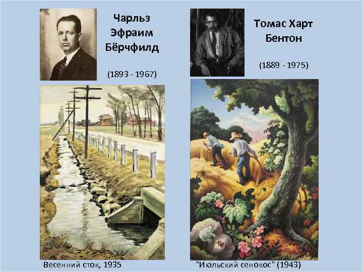 Чарльз Эфраим Бёрчфилд (1893 - 1967) Весенний сток, 1935 Томас Харт Бентон (1889 -