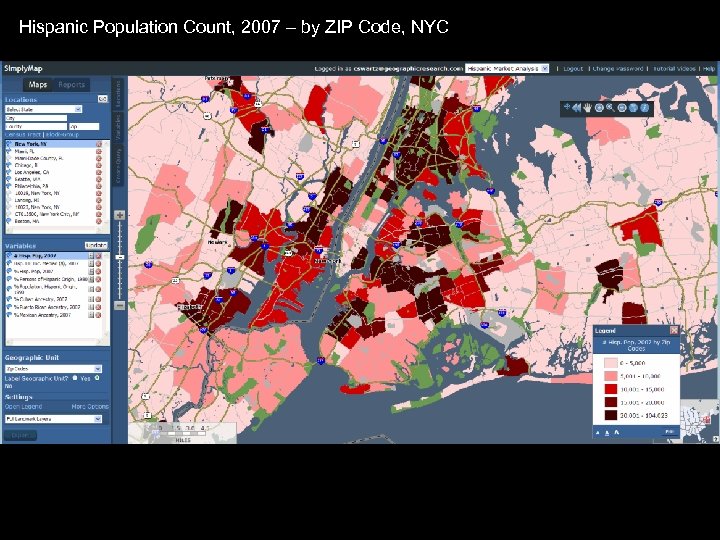 Hispanic Population Count, 2007 – by ZIP Code, NYC 