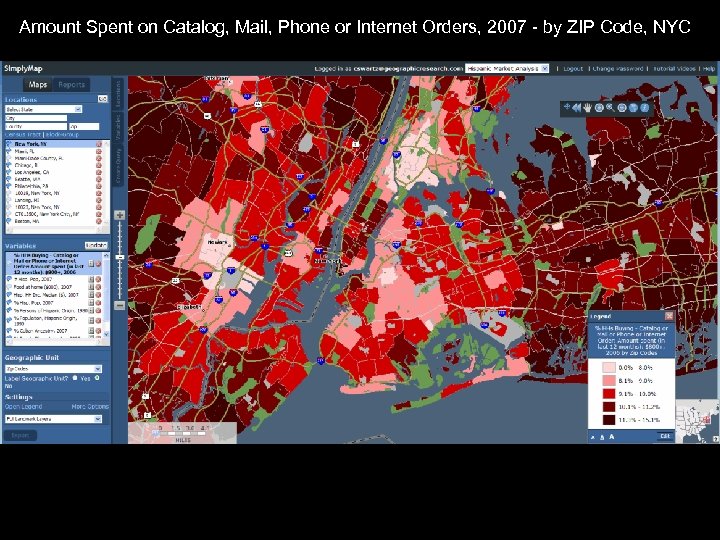 Amount Spent on Catalog, Mail, Phone or Internet Orders, 2007 - by ZIP Code,