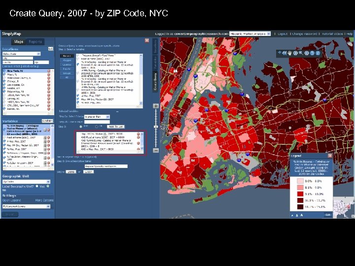 Create Query, 2007 - by ZIP Code, NYC 