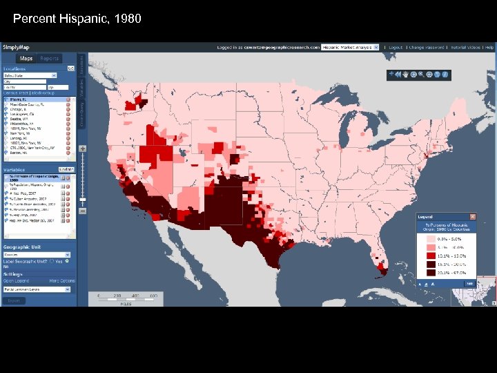 Percent Hispanic, 1980 