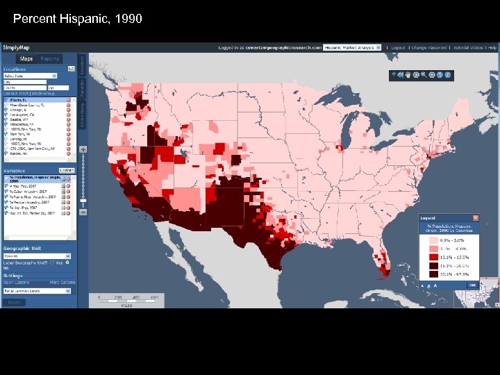 Percent Hispanic, 1990 