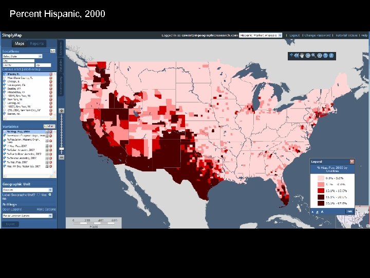Percent Hispanic, 2000 