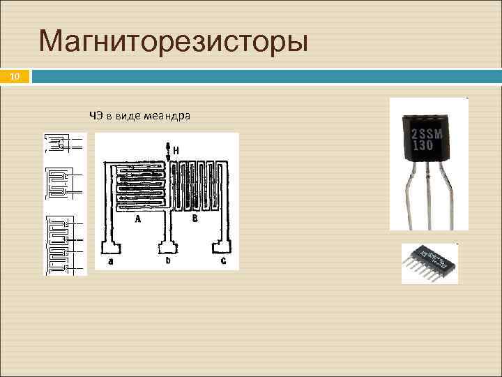 Магниторезисторы. 10 ЧЭ в виде меандра 