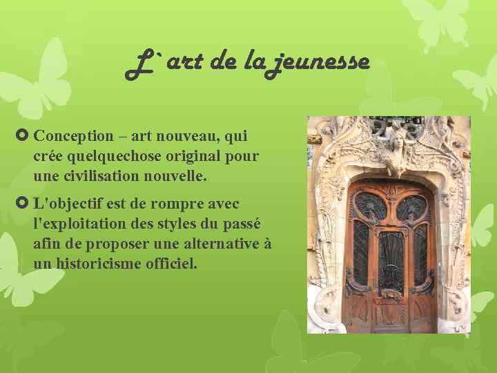 L`art de la jeunesse Conception – art nouveau, qui crée quelquechose original pour une