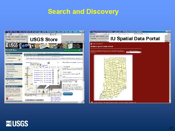 Search and Discovery USGS Store IU Spatial Data Portal 25 