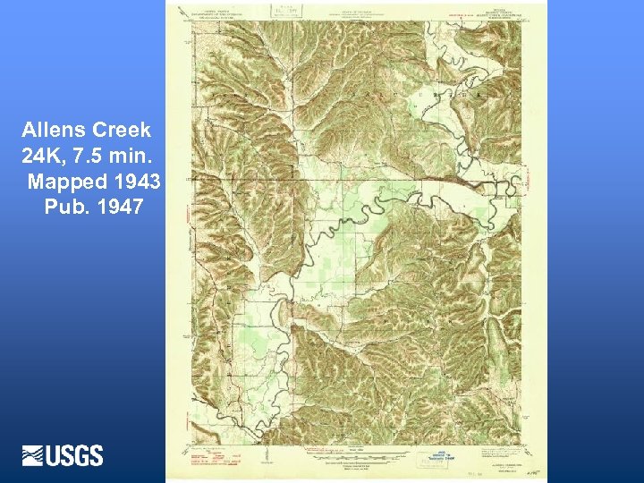 Allens Creek 24 K, 7. 5 min. Mapped 1943 Pub. 1947 