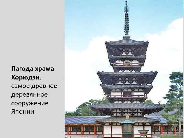 Пагода храма Хорюдзи, самое древнее деревянное сооружение Японии 
