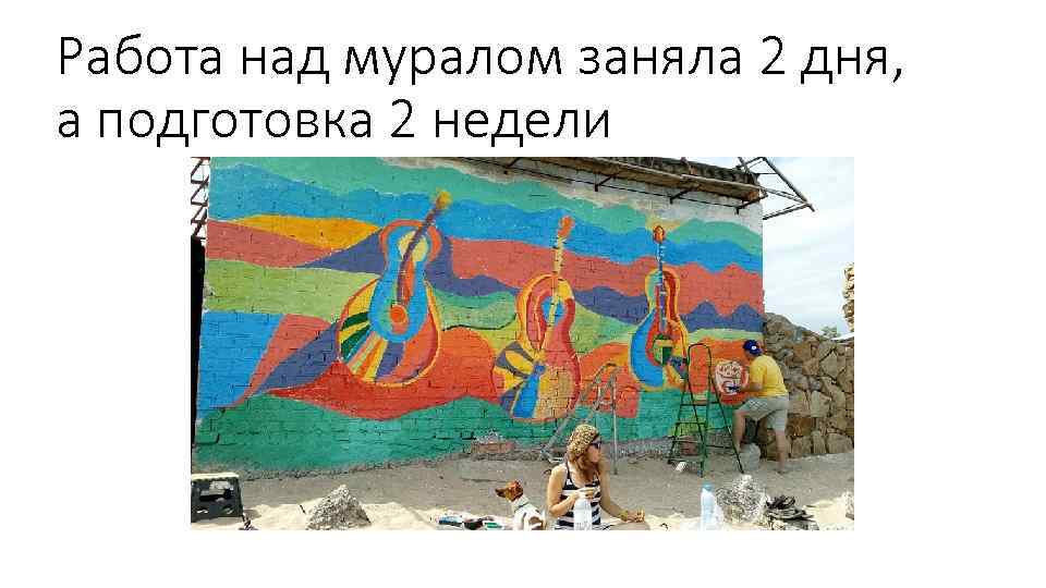 Работа над муралом заняла 2 дня, а подготовка 2 недели 