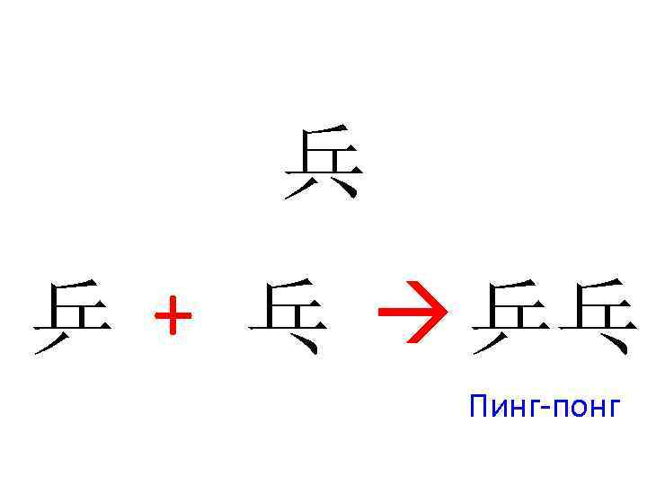 兵 乒 + 乓 乒乓 Пинг-понг 