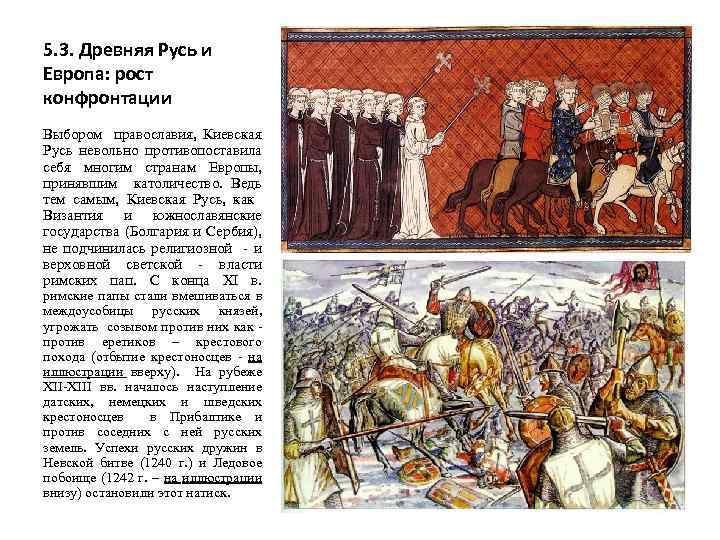 5. 3. Древняя Русь и Европа: рост конфронтации Выбором православия, Киевская Русь невольно противопоставила