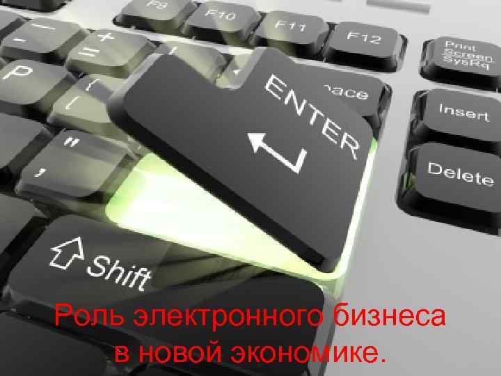 Роль электронного бизнеса в новой экономике. 