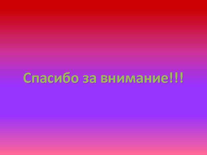 Спасибо за внимание!!! 