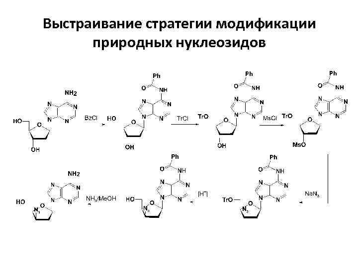 Выстраивание стратегии модификации природных нуклеозидов 