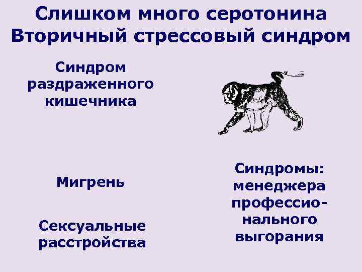 Слишком много серотонина Вторичный стрессовый синдром тошнота Синдром дискомфорт в раздраженного эпигастрии кишечника утрат
