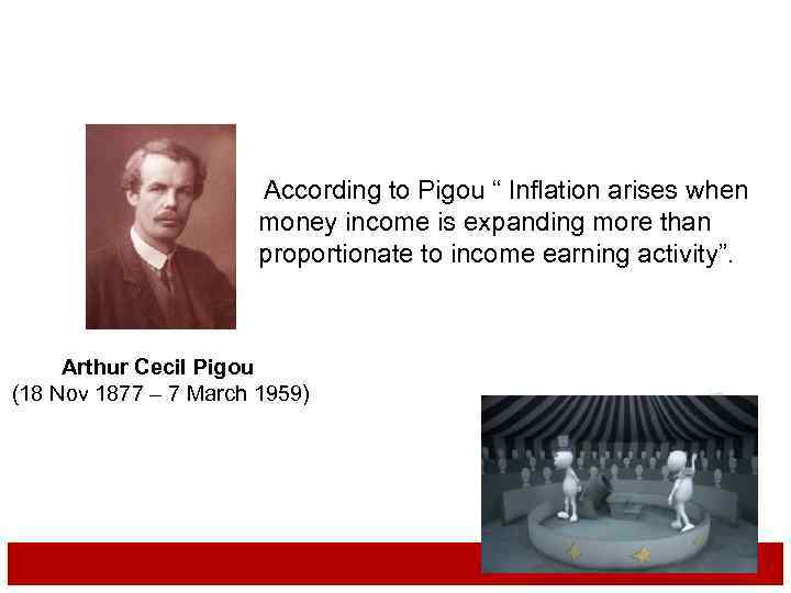  According to Pigou “ Inflation arises when money income is expanding more than
