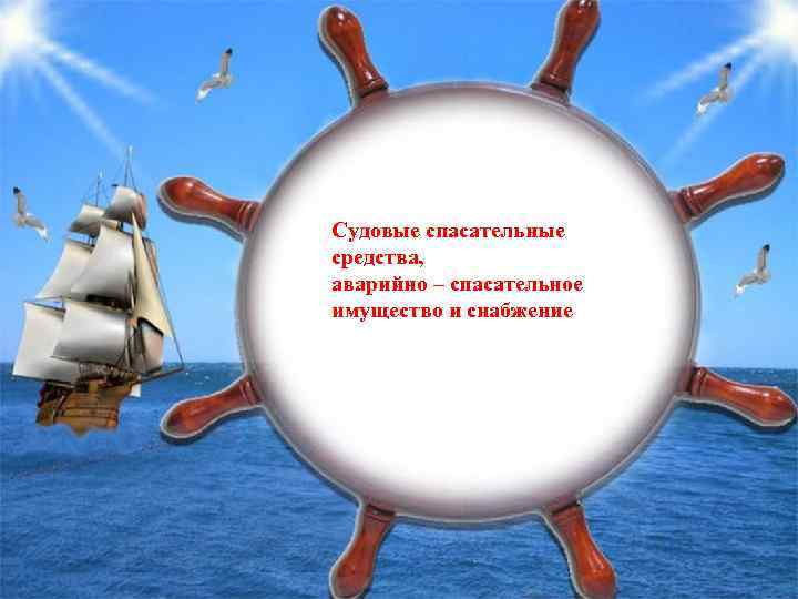 Судовые спасательные средства, аварийно – спасательное имущество и снабжение 