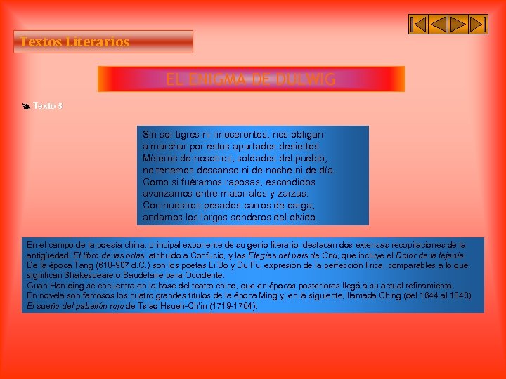 Textos Literarios EL ENIGMA DE DULWIG Texto 5 Sin ser tigres ni rinocerontes, nos