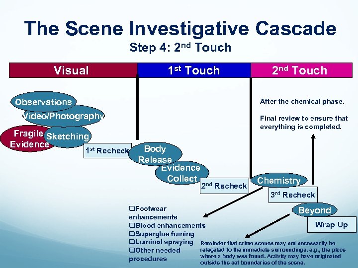 The Scene Investigative Cascade Step 4: 2 nd Touch Visual 1 st Touch Observations