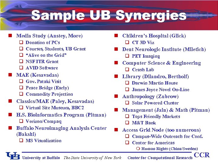 Sample UB Synergies n Media Study (Anstey, More) q q q Donation of PCs