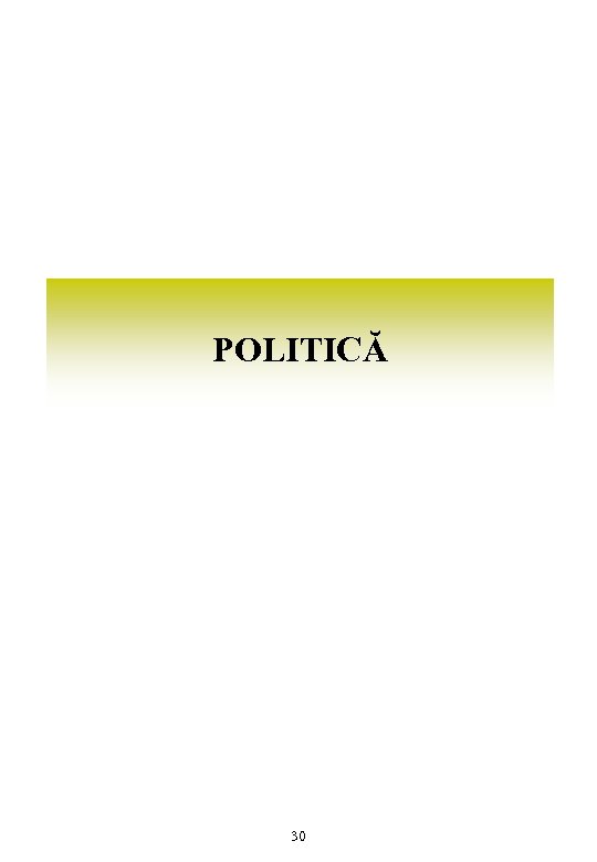 POLITICĂ 30 