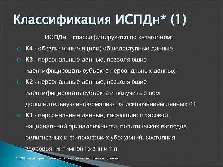 Информационные системы обработки персональных данных