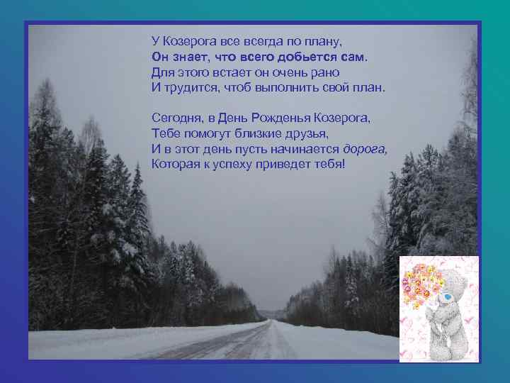 У Козерога всегда по плану, Он знает, что всего добьется сам. Для этого встает
