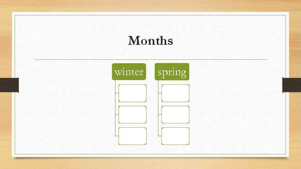 Months winter spring 