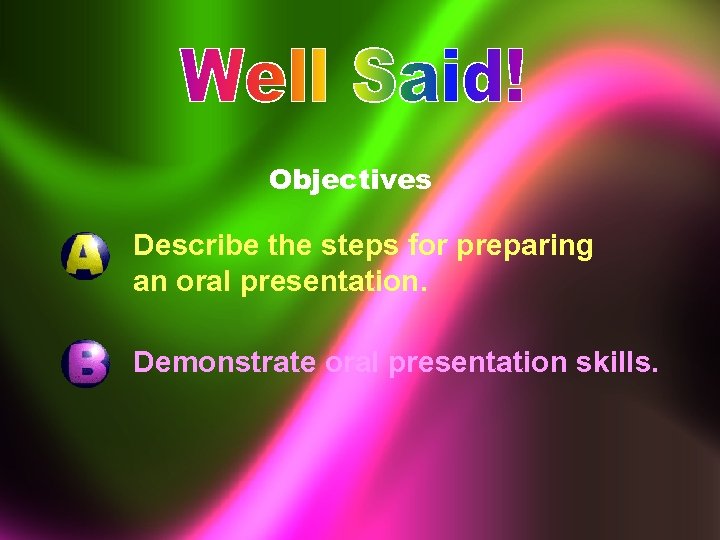 oral presentation lesson objectives