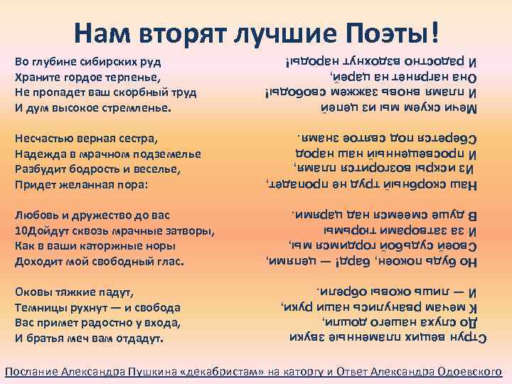 Стихи рудой. Во глубине сибирских руд храните. Стихотворение во глубине сибирских руд храните гордое молчание.