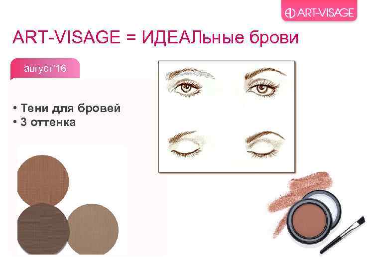 ART-VISAGE = ИДЕАЛьные брови август’ 16 • Тени для бровей • 3 оттенка 