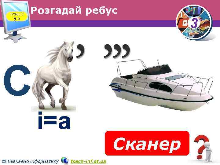 Розділ 2 § 6 Розгадай ребус С і=а © Вивчаємо інформатику teach inf. at.