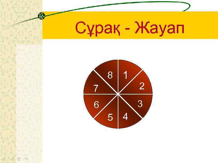 Сұрақ - Жауап 8 1 7 2 6 3 5 4 