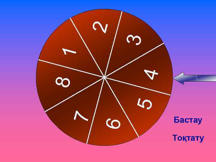 3 2 6 5 4 8 1 7 Бастау Тоқтату 