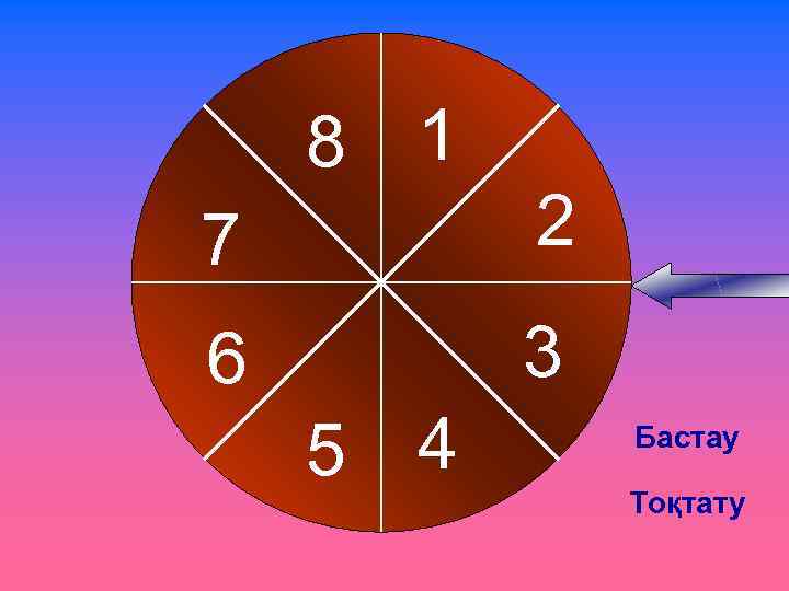 8 1 7 2 6 3 5 4 Бастау Тоқтату 