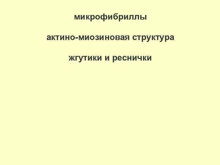 микрофибриллы актино-миозиновая структура жгутики и реснички 