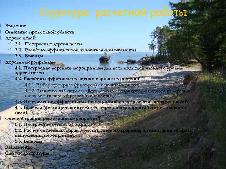 Структура расчетной работы q Введение q Описание предметной области q Дерево целей ü 3.