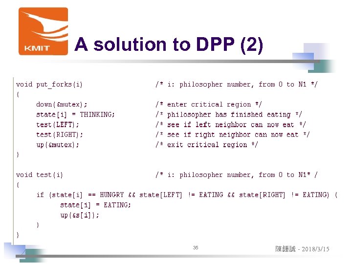 A solution to DPP (2) 35 陳鍾誠 - 2018/3/15 