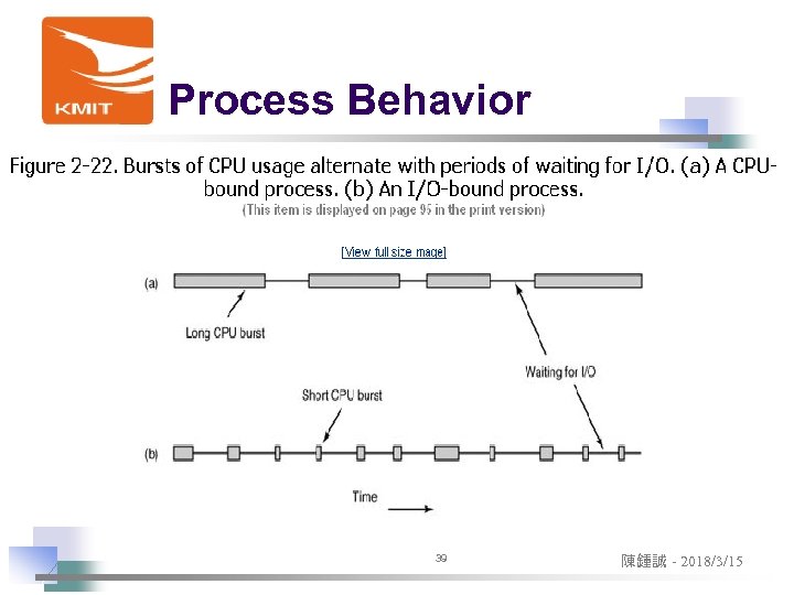 Process Behavior 39 陳鍾誠 - 2018/3/15 