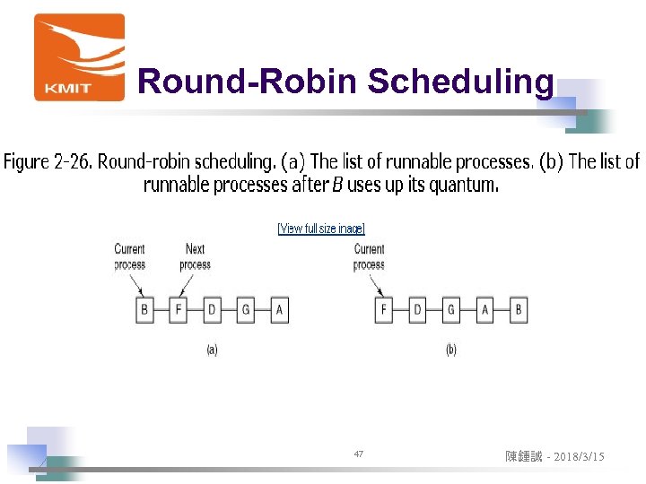 Round-Robin Scheduling 47 陳鍾誠 - 2018/3/15 