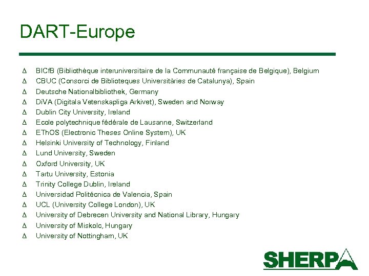 DART-Europe Δ Δ Δ Δ Δ BICf. B (Bibliothèque interuniversitaire de la Communauté française