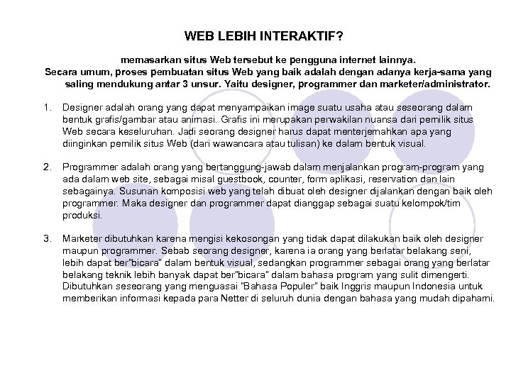 Kriteria Sebuah Web Site yang Baik Apa saja