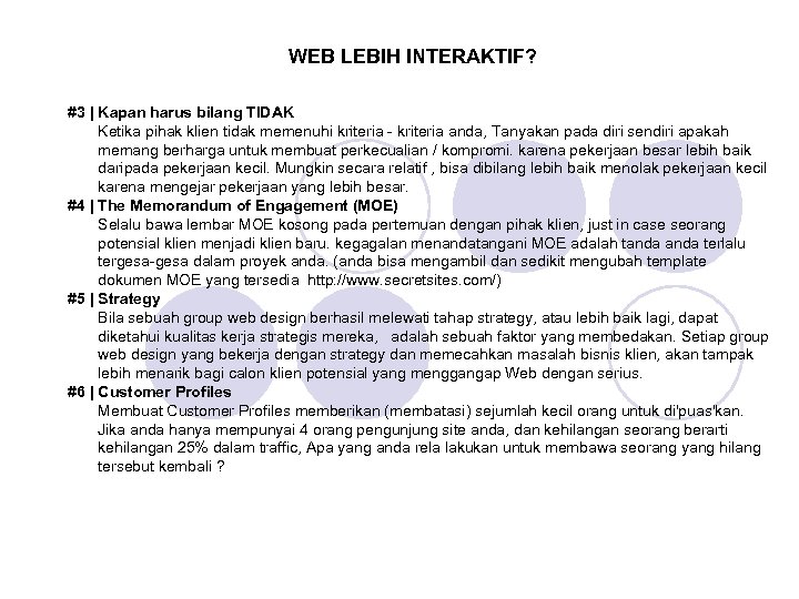 WEB LEBIH INTERAKTIF? #3 | Kapan harus bilang TIDAK Ketika pihak klien tidak memenuhi