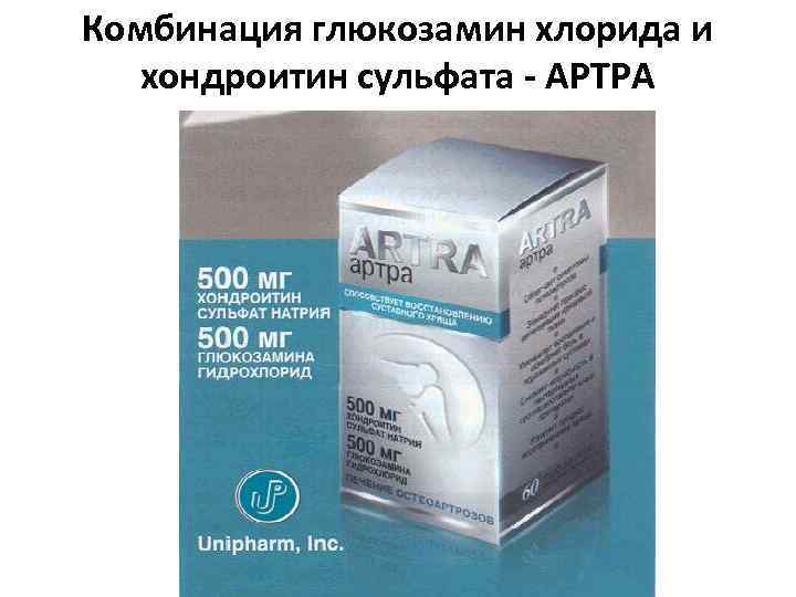 Комбинация глюкозамин хлорида и хондроитин сульфата - АРТРА 