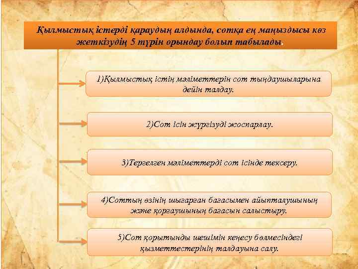 Қылмыстық істерді қараудың алдында, сотқа ең маңыздысы көз жеткізудің 5 түрін орындау болып табылады.