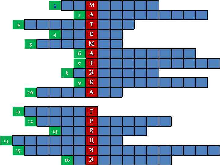 1 М 2 3 А Т 4 Е 5 М 6 А 7 Т