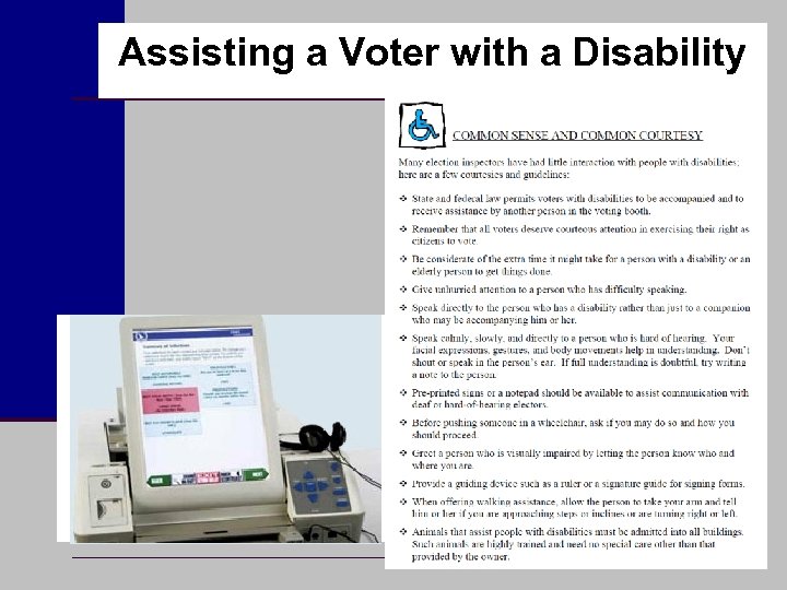 Assisting a Voter with a Disability 