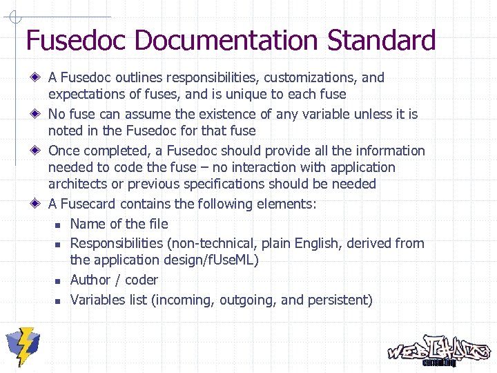 Fusedoc Documentation Standard A Fusedoc outlines responsibilities, customizations, and expectations of fuses, and is