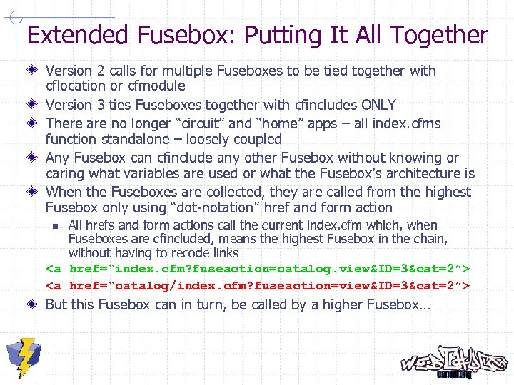 Extended Fusebox: Putting It All Together Version 2 calls for multiple Fuseboxes to be